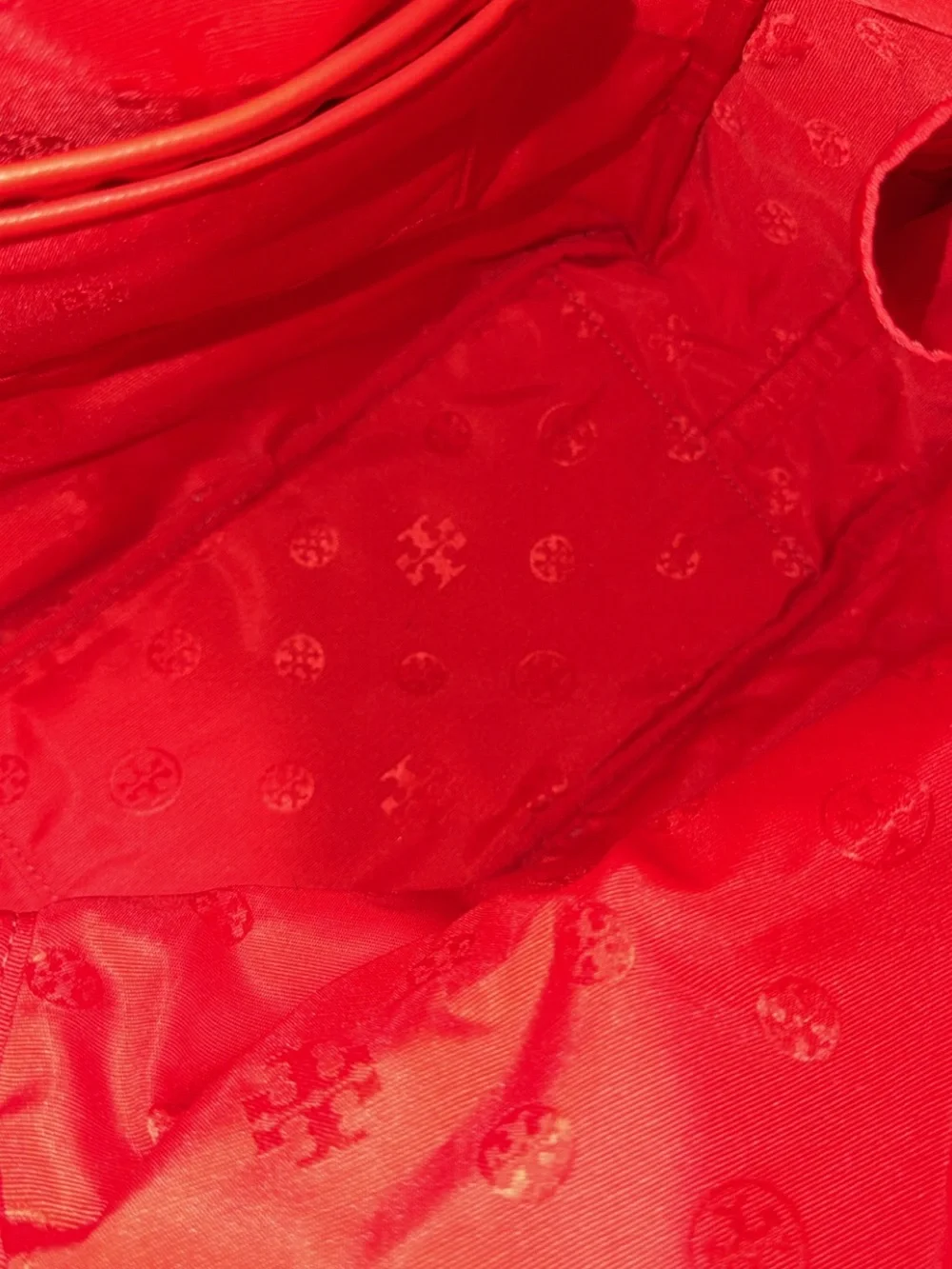 Tory Burch Red Backpack with Pink Logo Motif